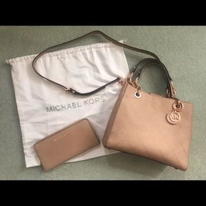 MK CYNTHIA Small Satchel Quilted Leather Bag